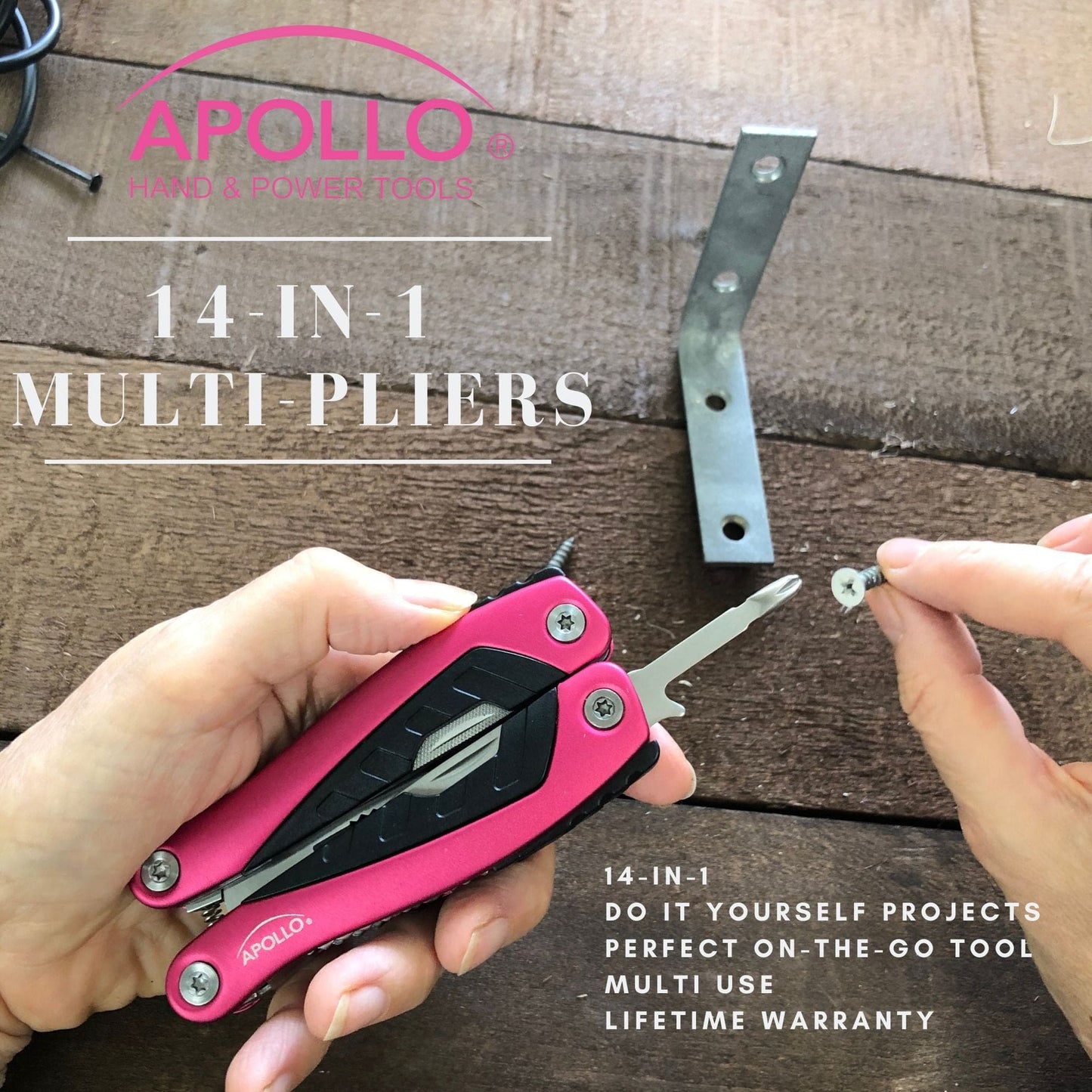 14-in-1 Pink Pocket Multitool Pliers – Camping & Outdoor Use