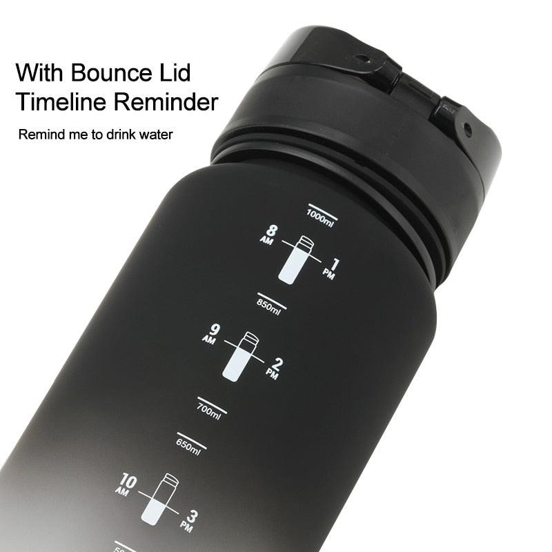 Sport Water Bottle BPA Free 500/1000ml – Time Marker Leakproof Bottle