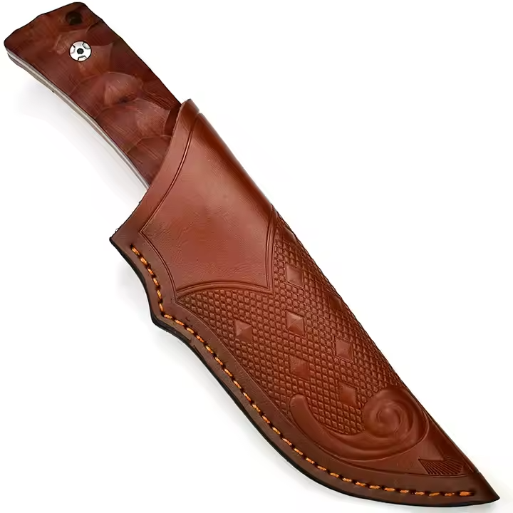 Fixed Blade Outdoor Utility Knife – D2 Steel with Wood Handle & Sheath