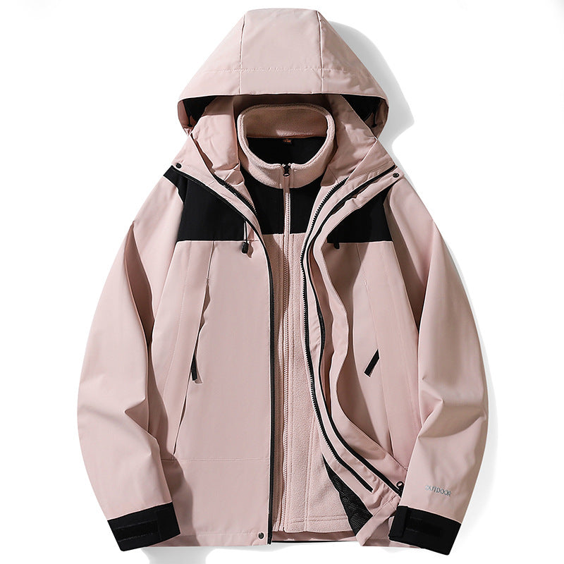 3-in-1 Outdoor Jacket Coat – Detachable Liner Windproof Waterproof