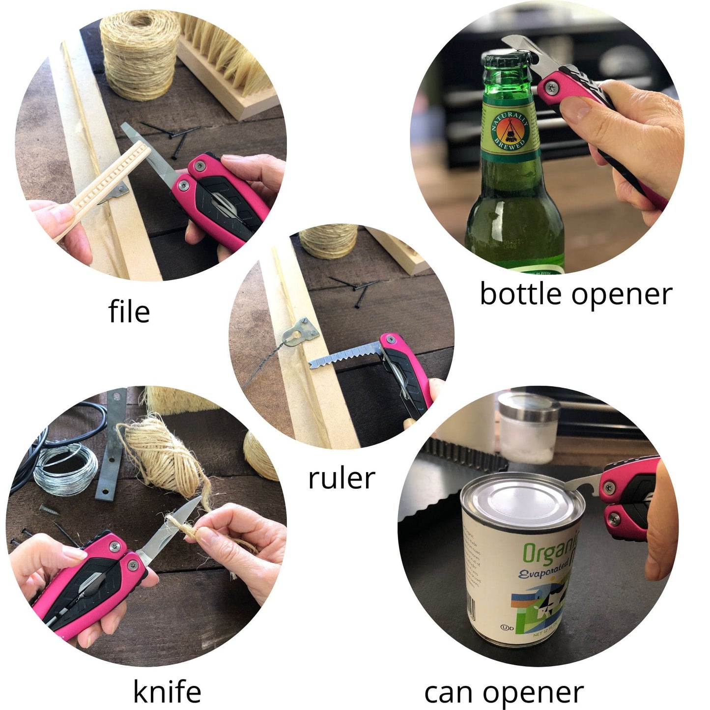 14-in-1 Pink Pocket Multitool Pliers – Camping & Outdoor Use