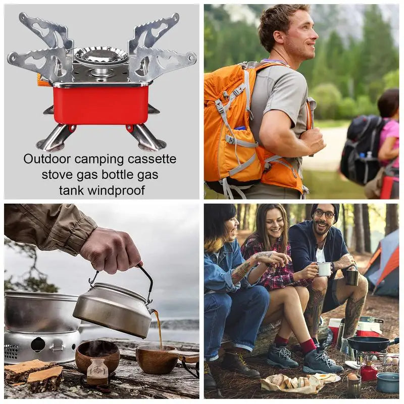 Foldable Windproof Camping Burner – Portable Gas Stove