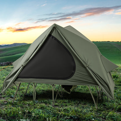 Foldable 2-Person Camping Cot Tent – Pop-Up Shelter with Wheeled Bag
