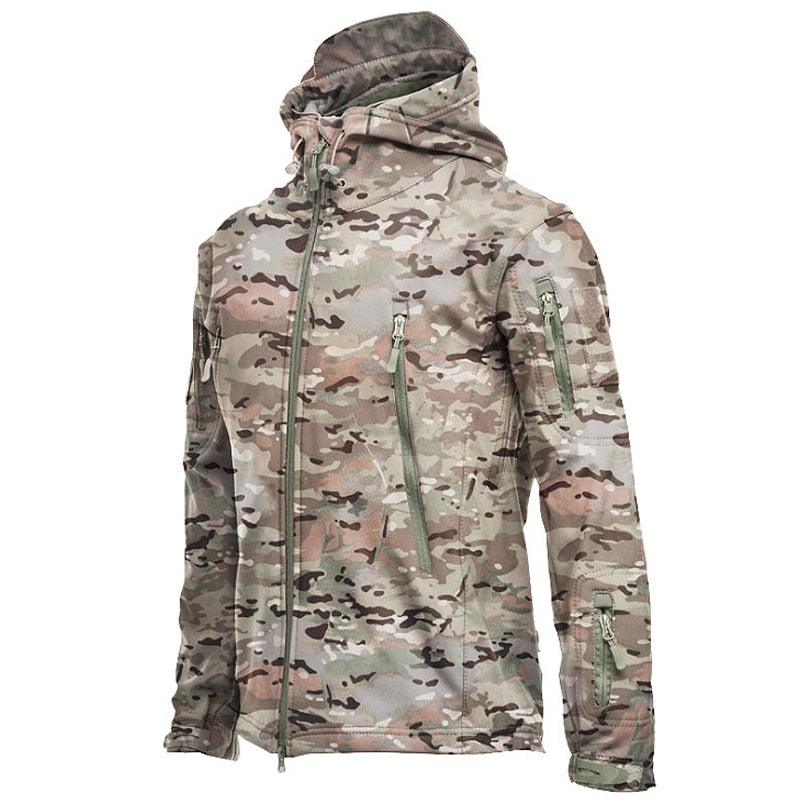 Unisex Outdoor Soft Fleece Jacket – Windproof Waterproof Hooded Coat