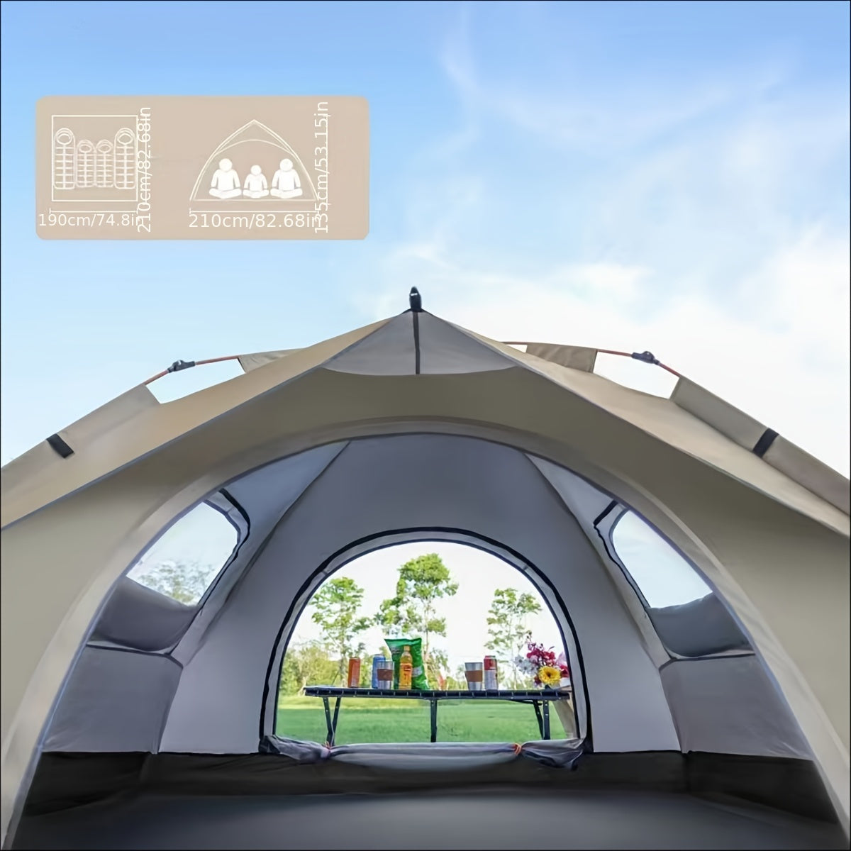 3–4 Person Instant Pop-Up Camping Tent – Waterproof Quick Setup