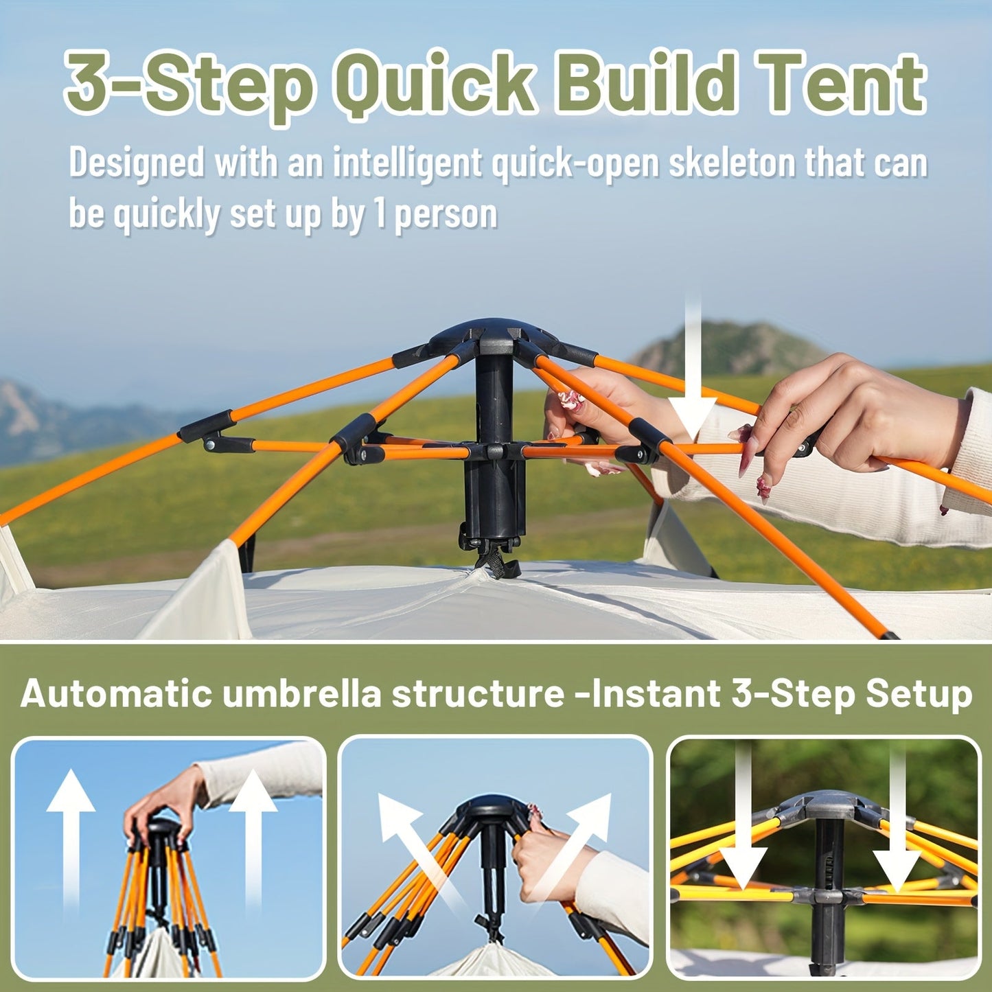 3–4 Person Instant Pop-Up Camping Tent – Waterproof Quick Setup