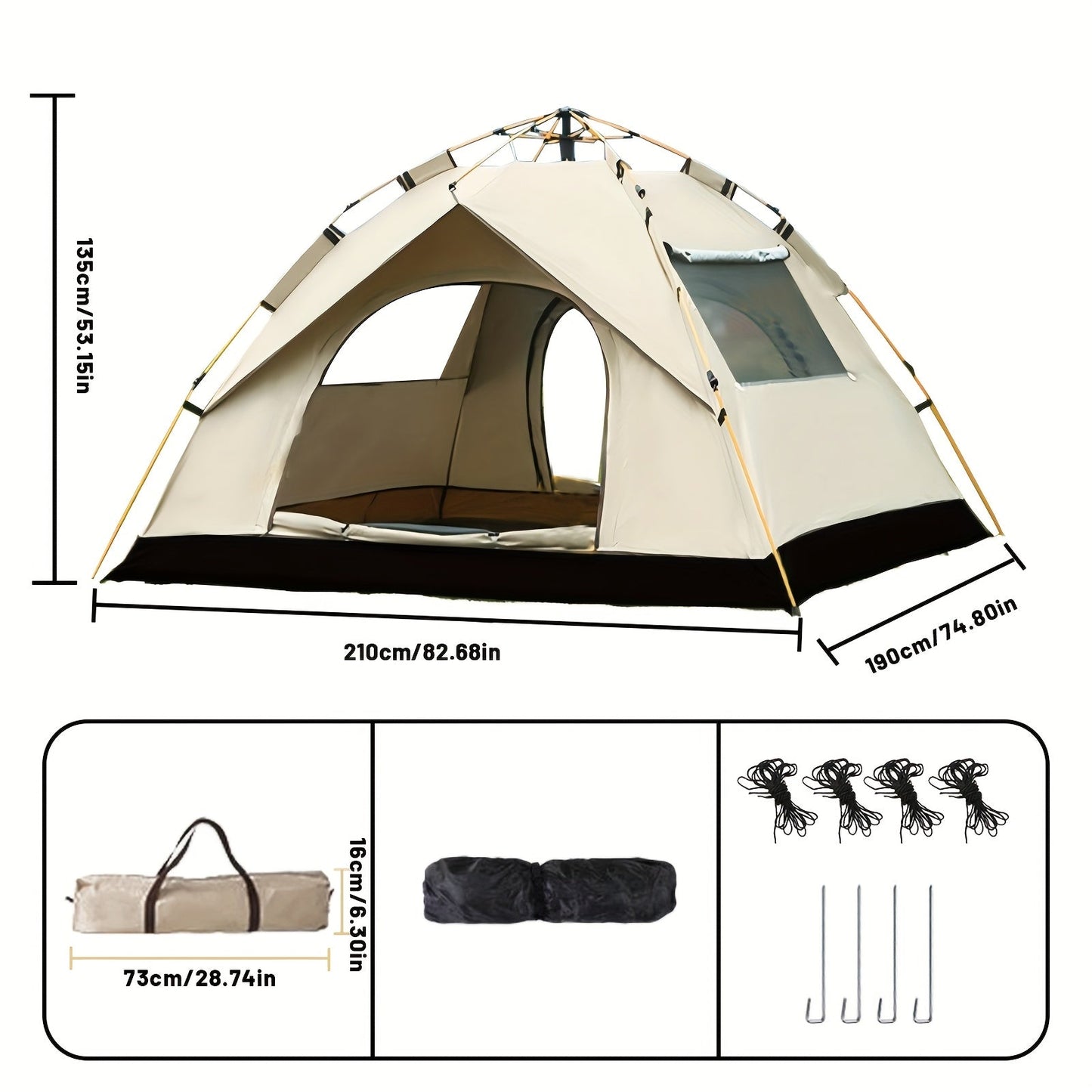 3–4 Person Instant Pop-Up Camping Tent – Waterproof Quick Setup