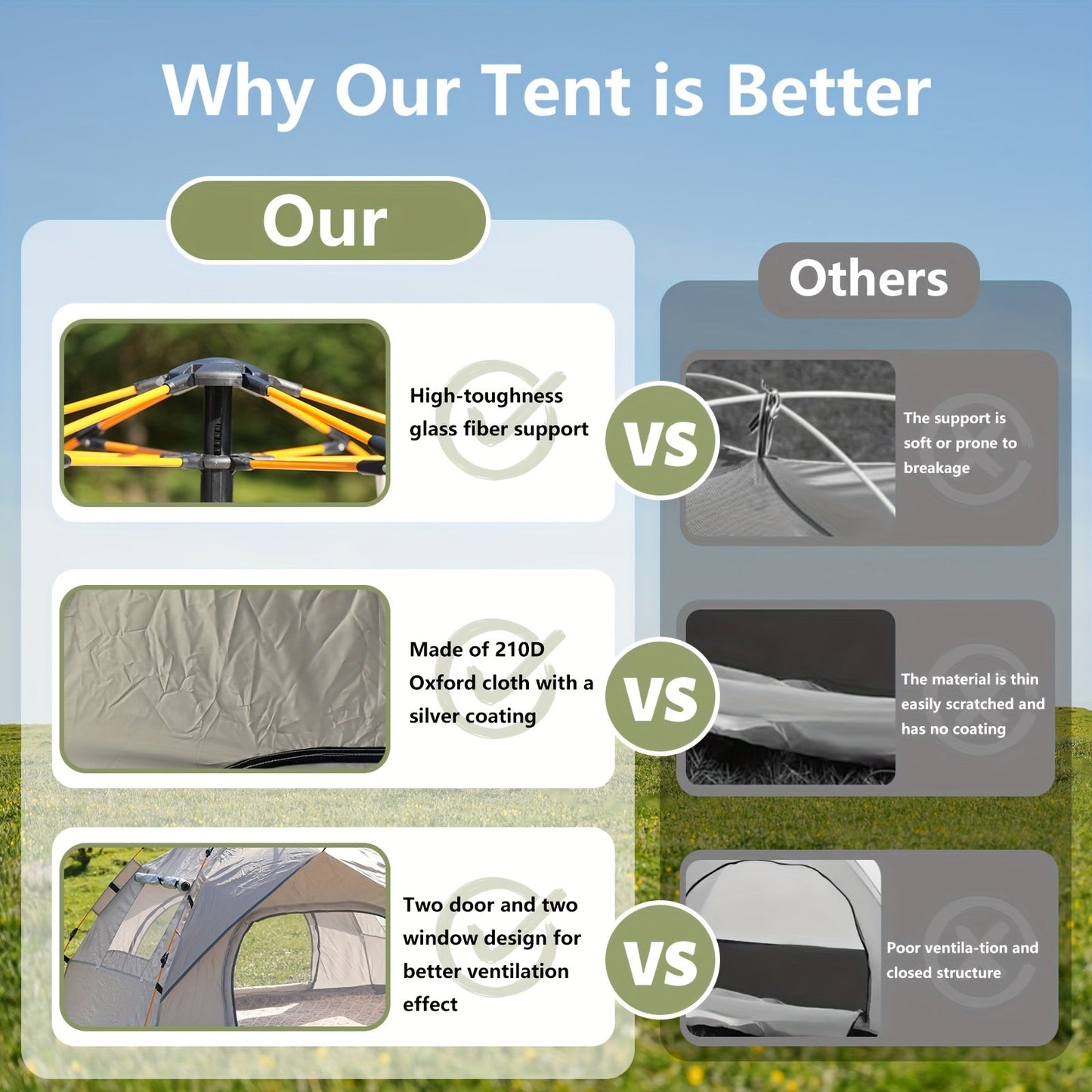 3–4 Person Instant Pop-Up Camping Tent – Waterproof Quick Setup