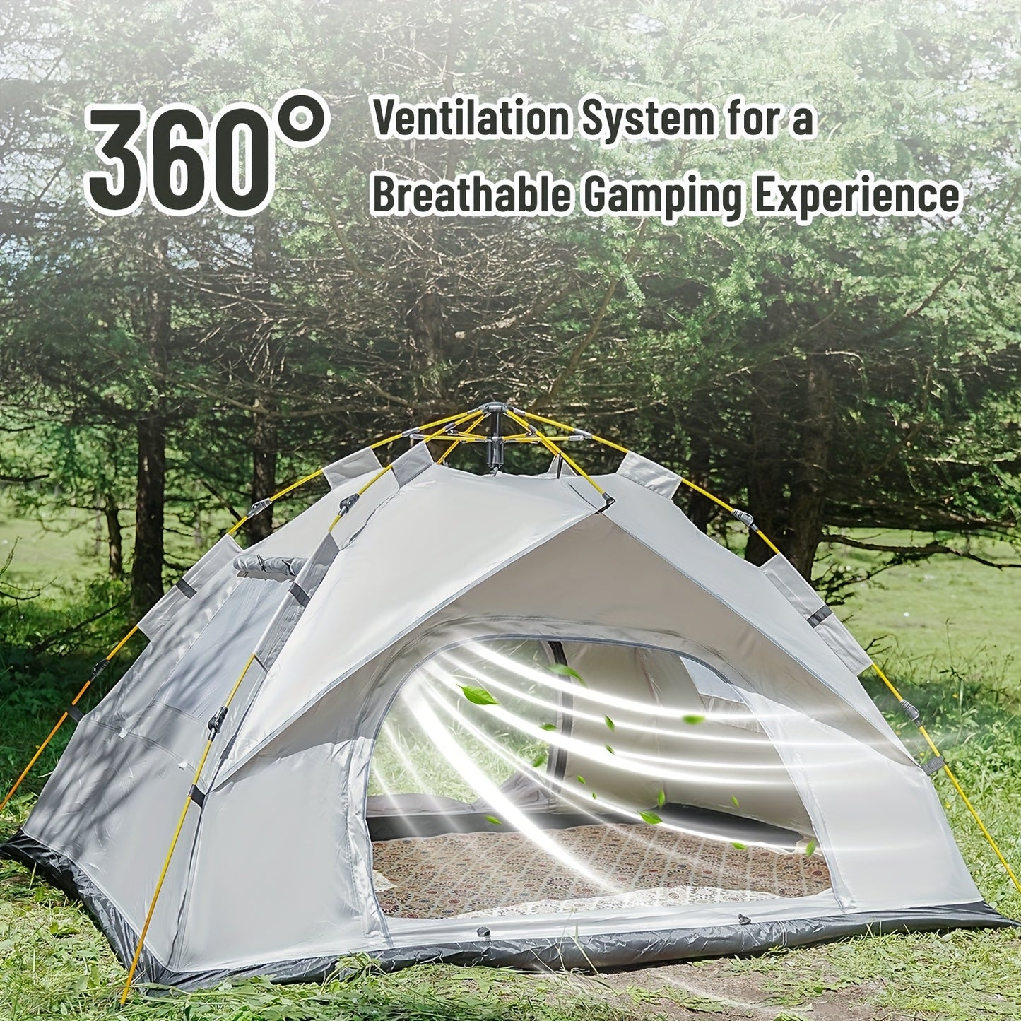 3–4 Person Instant Pop-Up Camping Tent – Waterproof Quick Setup