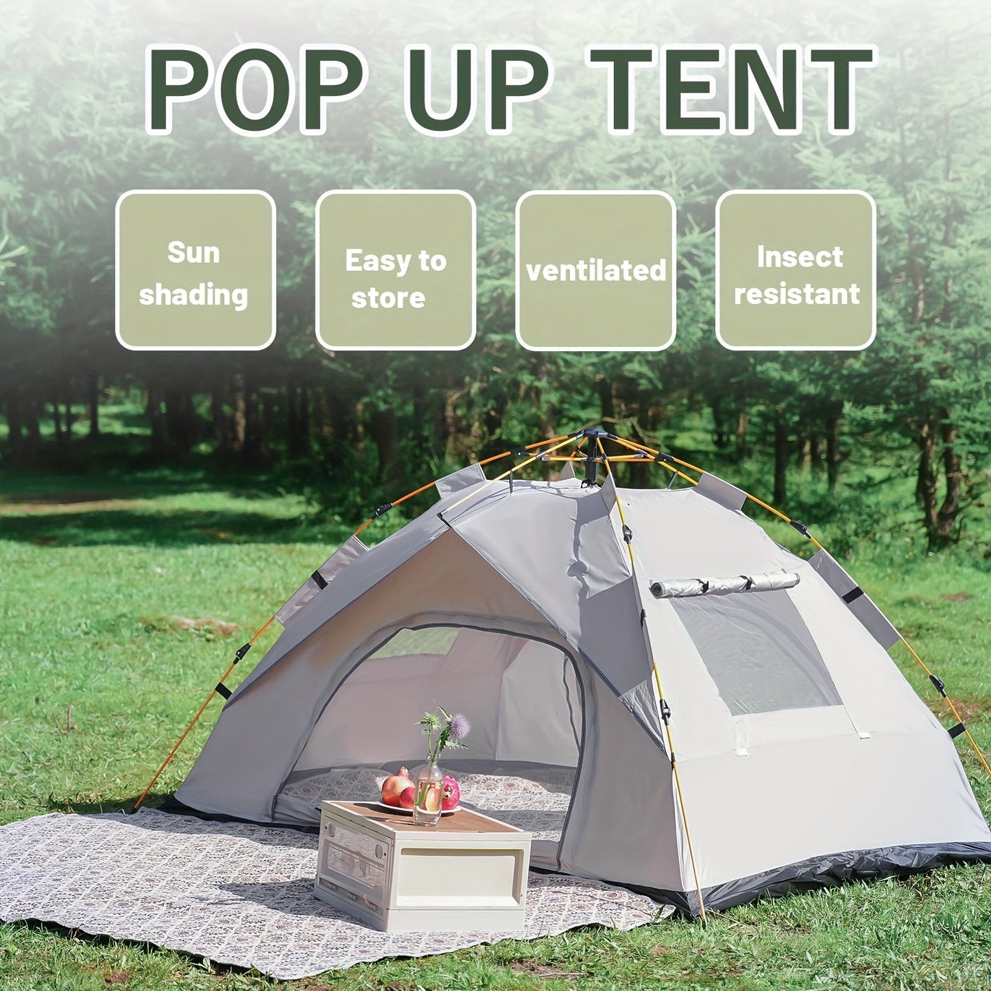 3–4 Person Instant Pop-Up Camping Tent – Waterproof Quick Setup