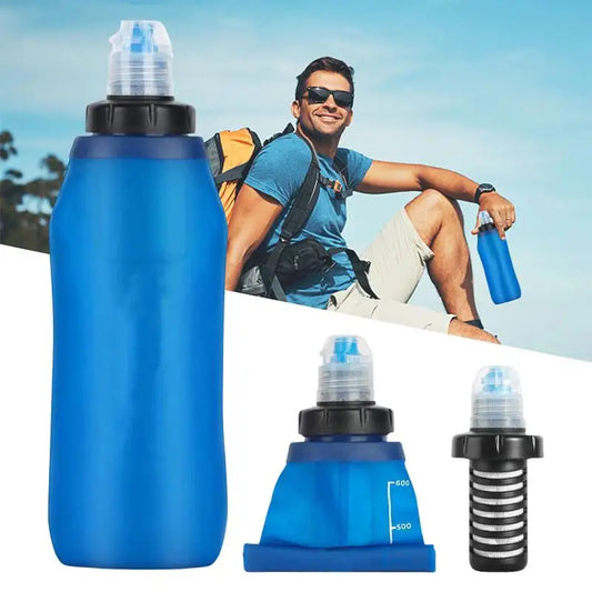 Foldable Filter Water Bottle – Portable Camping & Hiking Purifier