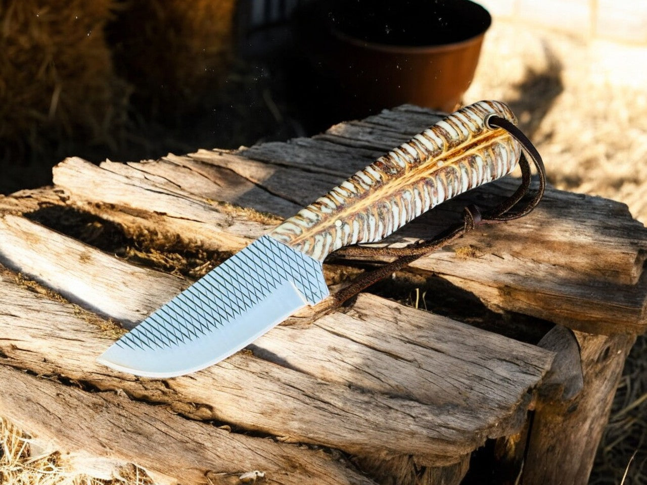 4" Rasp Steel Outdoor Utility Knife – With Protective Sheath