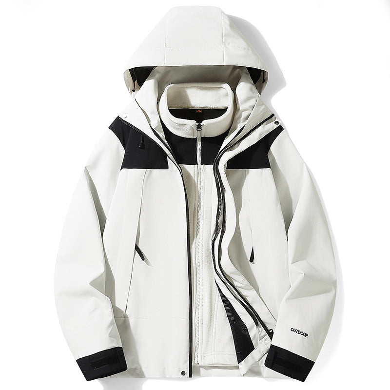 3-in-1 Outdoor Jacket Coat – Detachable Liner Windproof Waterproof
