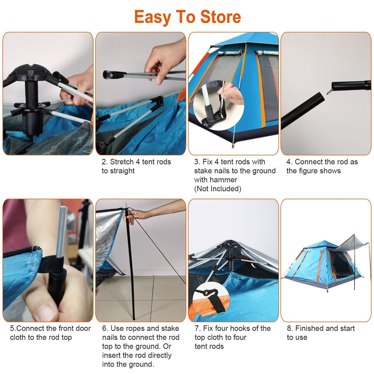 4–5 Person Waterproof Camping Tent – Foldable Outdoor Shelter