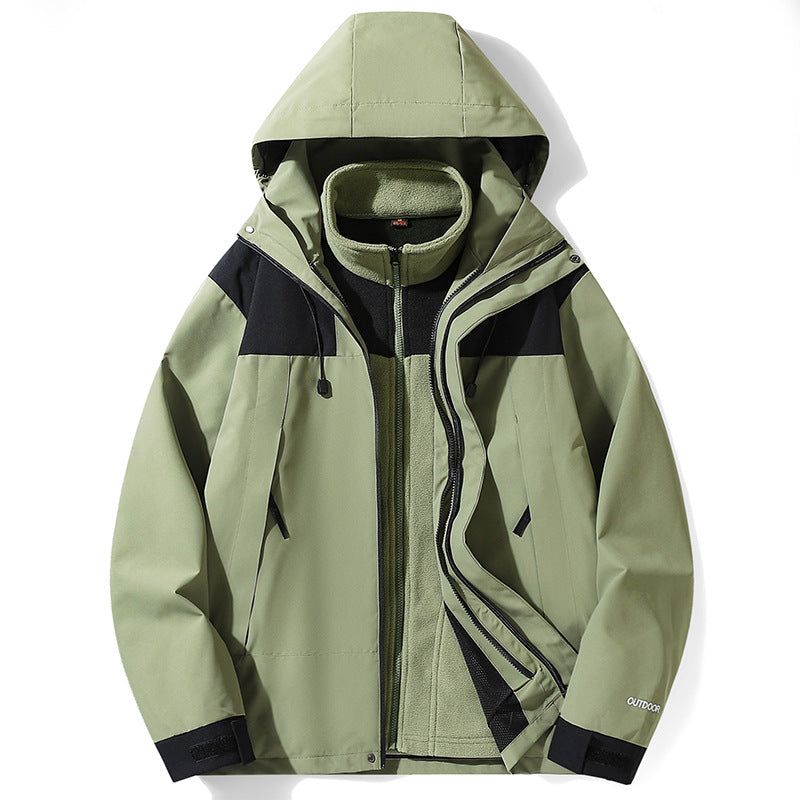 3-in-1 Outdoor Jacket Coat – Detachable Liner Windproof Waterproof