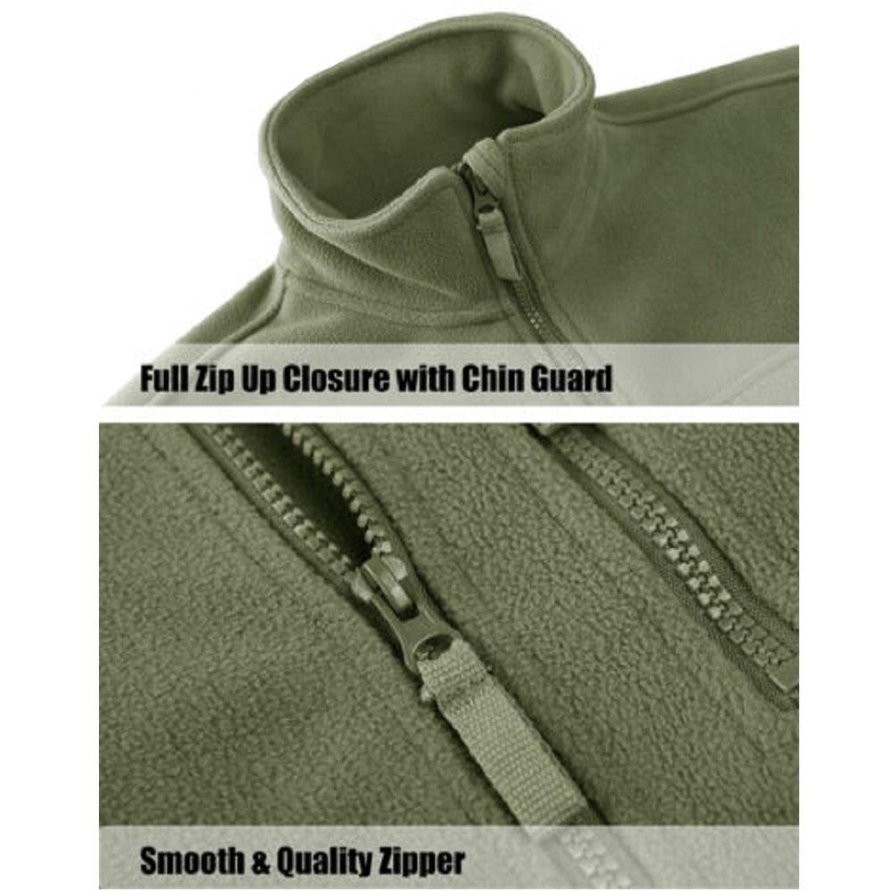 Men’s Tactical Fleece Jacket – Warm Multi-Pocket Windbreaker