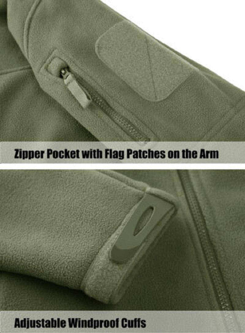 Men’s Tactical Fleece Jacket – Warm Multi-Pocket Windbreaker