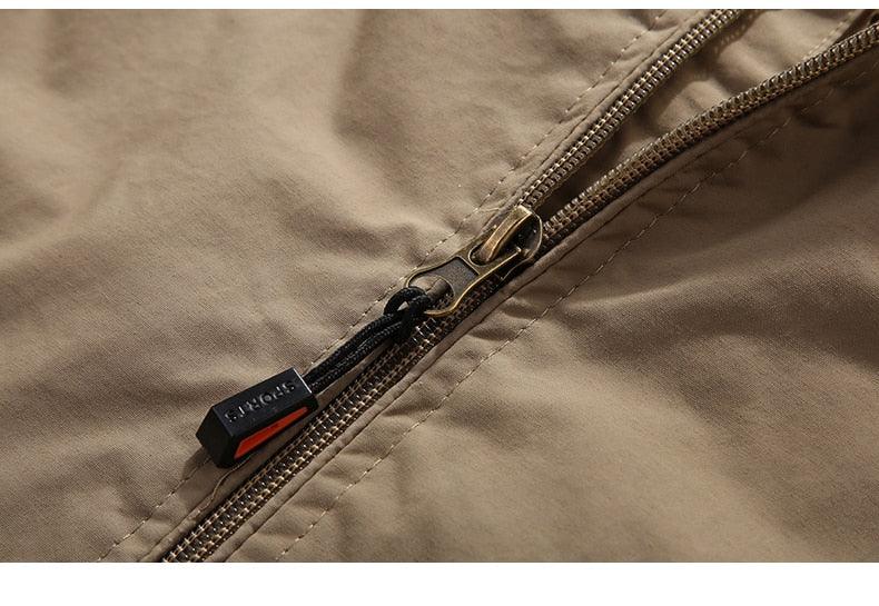 Men’s Waterproof Hooded Windbreaker Jacket – Lightweight Outdoor Hiking Coat