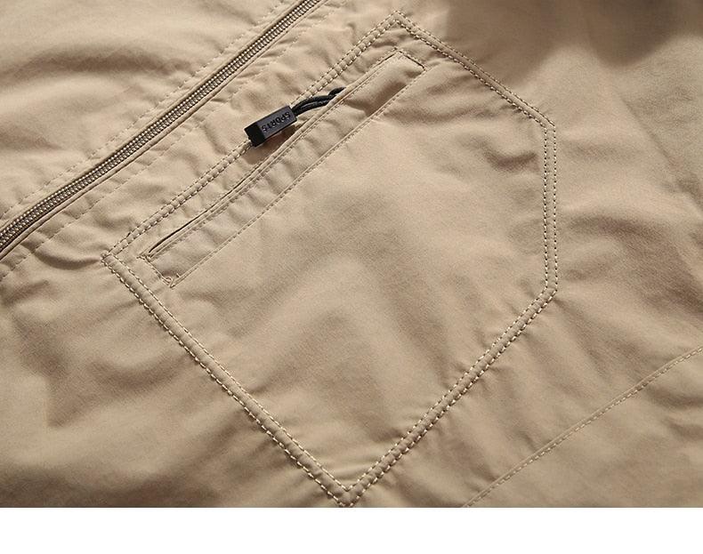 Men’s Waterproof Hooded Windbreaker Jacket – Lightweight Outdoor Hiking Coat