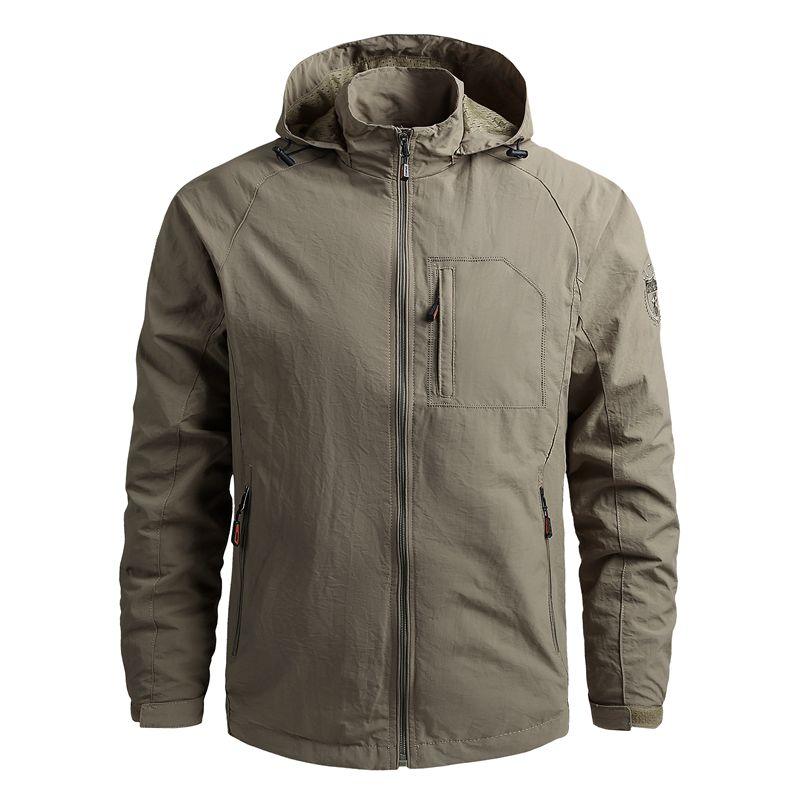 Men’s Waterproof Hooded Windbreaker Jacket – Lightweight Outdoor Hiking Coat