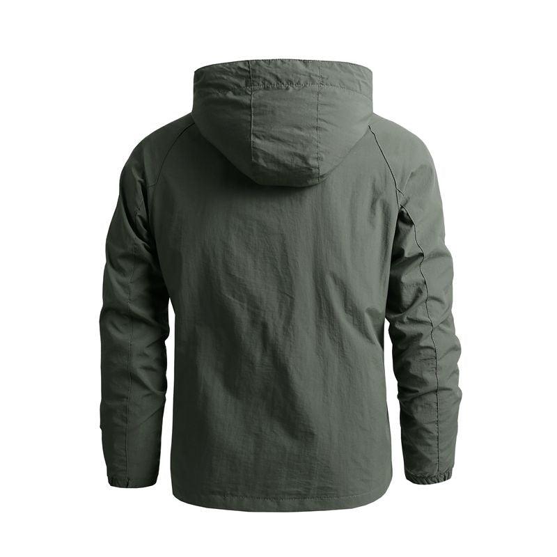 Men’s Waterproof Hooded Windbreaker Jacket – Lightweight Outdoor Hiking Coat