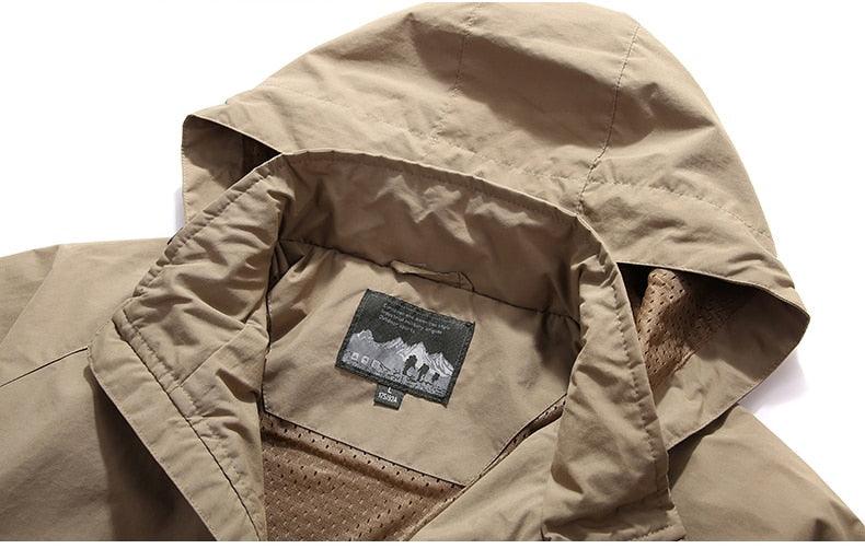 Men’s Waterproof Hooded Windbreaker Jacket – Lightweight Outdoor Hiking Coat