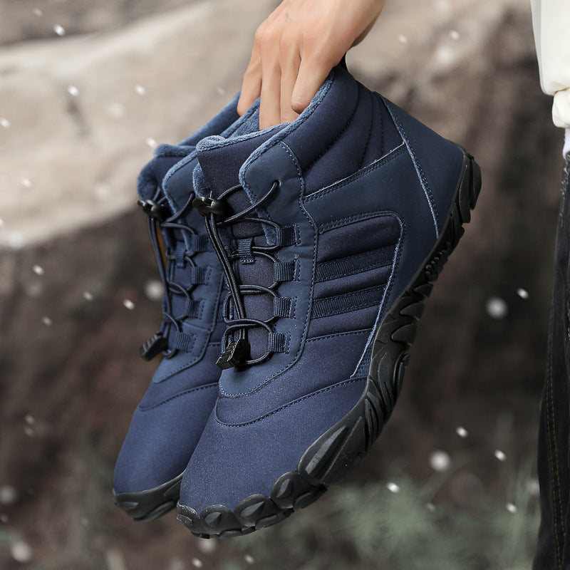 Unisex Outdoor Cotton Hiking Shoes – Warm High-Top Wool Boots