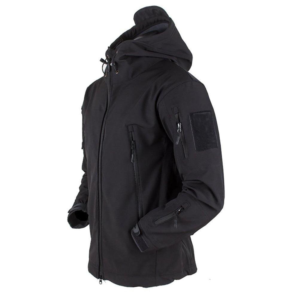 Unisex Outdoor Soft Fleece Jacket – Windproof Waterproof Hooded Coat