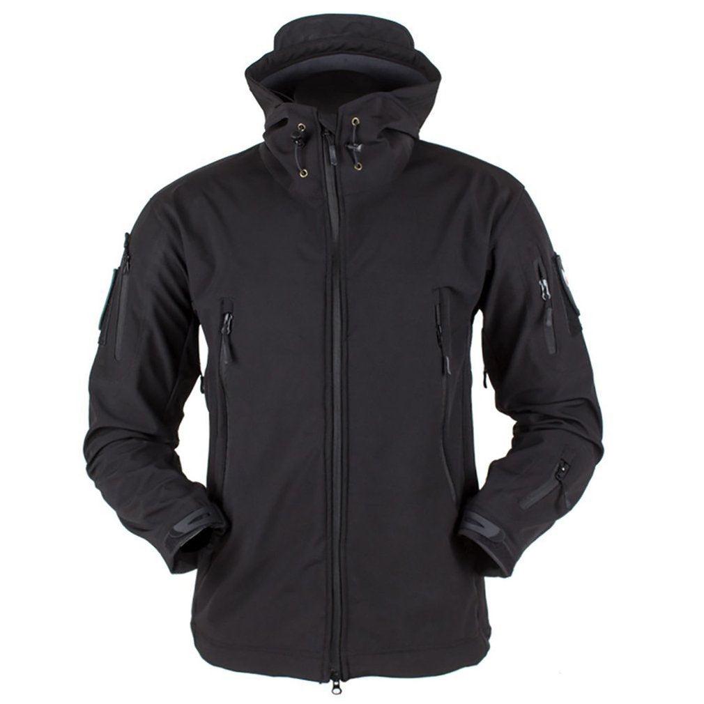 Unisex Outdoor Soft Fleece Jacket – Windproof Waterproof Hooded Coat