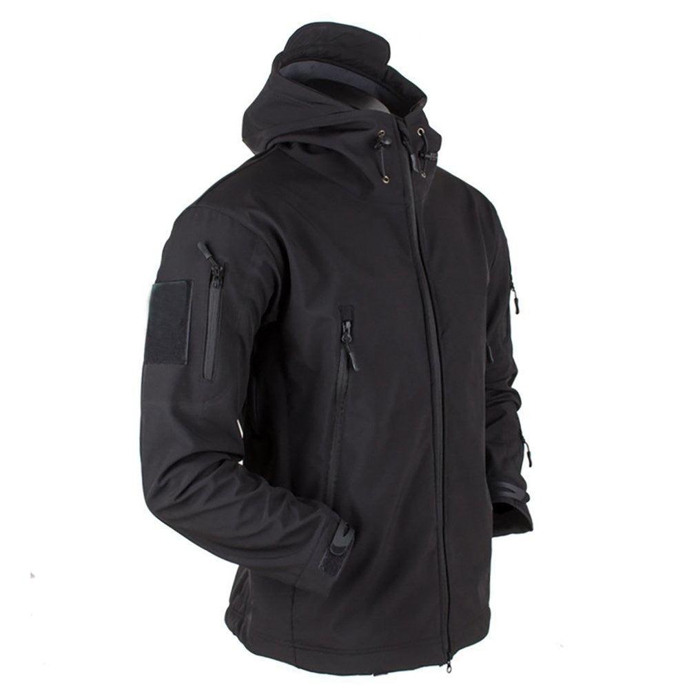 Unisex Outdoor Soft Fleece Jacket – Windproof Waterproof Hooded Coat
