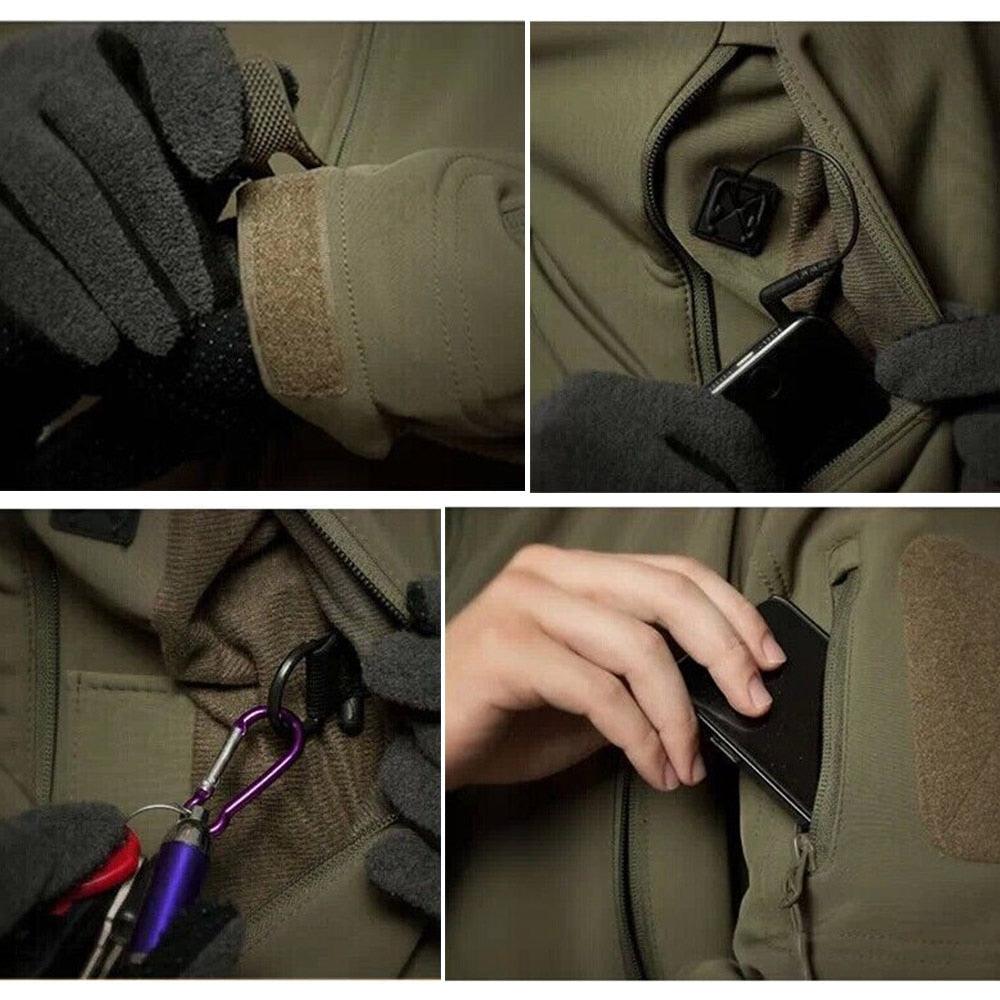 Unisex Outdoor Soft Fleece Jacket – Windproof Waterproof Hooded Coat