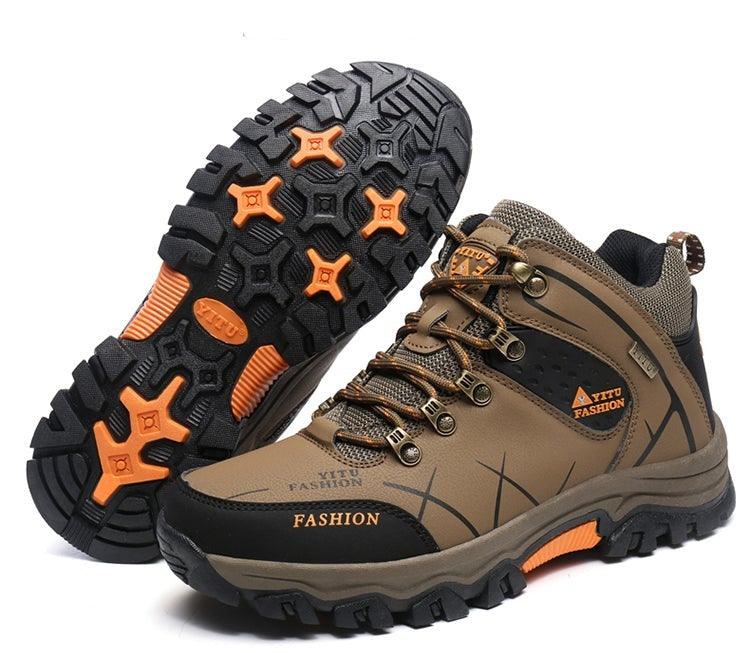 Men’s Waterproof Snow Hiking Boots – Non-Slip Winter Ankle Shoes