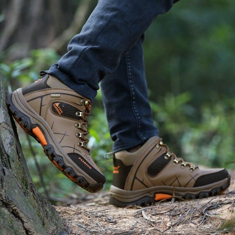 Men’s Waterproof Snow Hiking Boots – Non-Slip Winter Ankle Shoes
