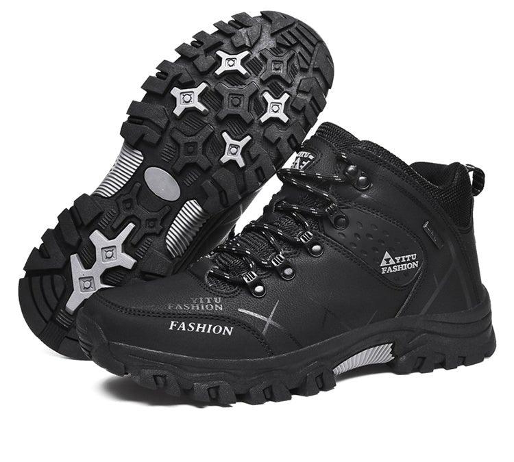 Men’s Waterproof Snow Hiking Boots – Non-Slip Winter Ankle Shoes