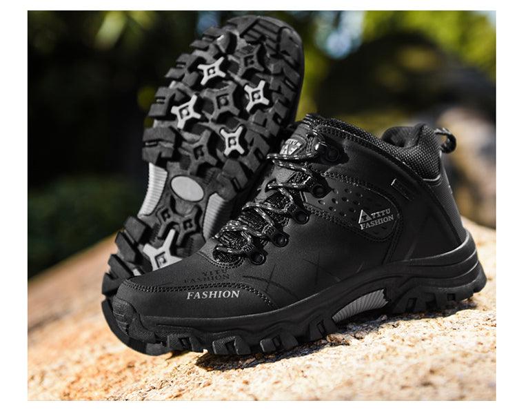 Men’s Waterproof Snow Hiking Boots – Non-Slip Winter Ankle Shoes