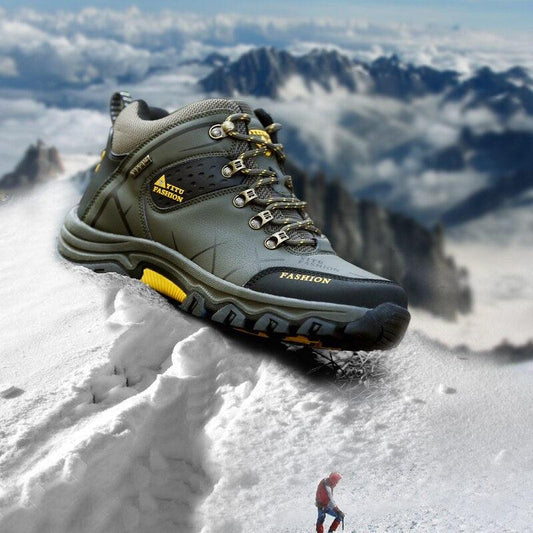 Men’s Waterproof Snow Hiking Boots – Non-Slip Winter Ankle Shoes