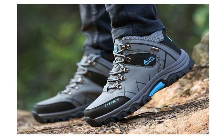 Men’s Waterproof Snow Hiking Boots – Non-Slip Winter Ankle Shoes
