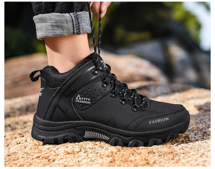 Men’s Waterproof Snow Hiking Boots – Non-Slip Winter Ankle Shoes