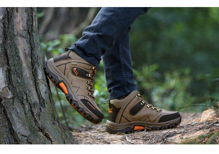 Men’s Waterproof Snow Hiking Boots – Non-Slip Winter Ankle Shoes