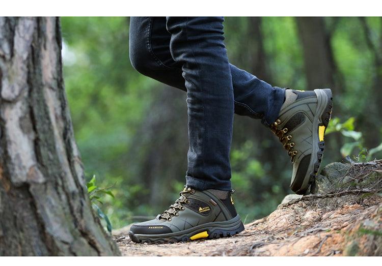 Men’s Waterproof Snow Hiking Boots – Non-Slip Winter Ankle Shoes