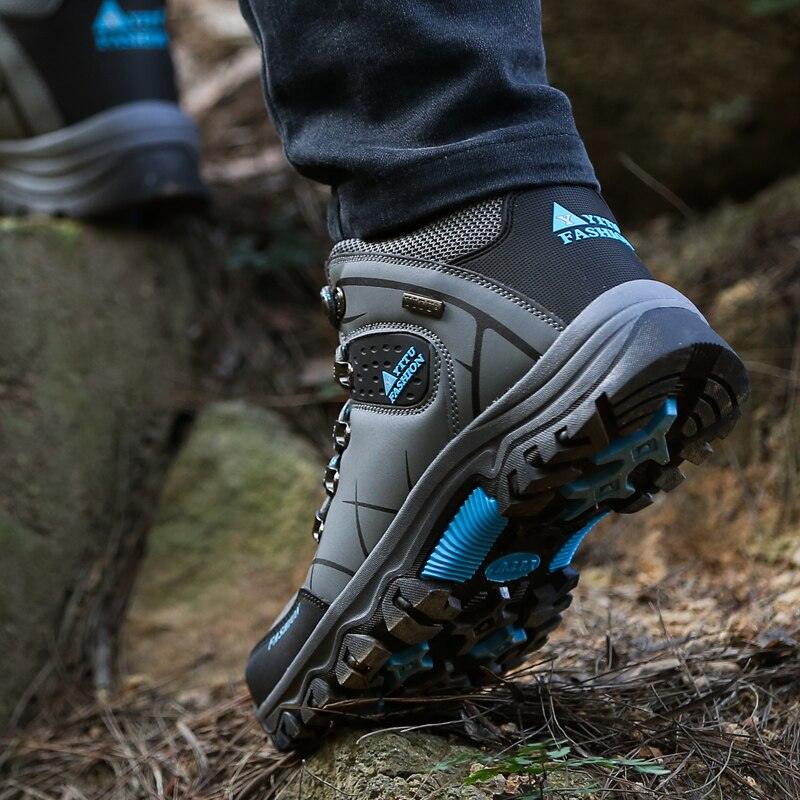Men’s Waterproof Snow Hiking Boots – Non-Slip Winter Ankle Shoes