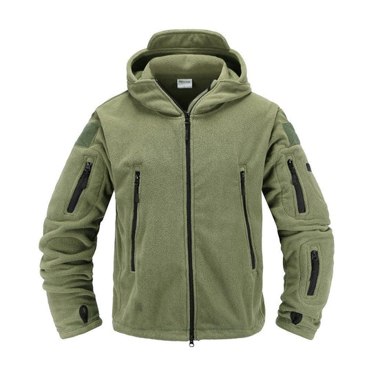 Lightweight Tactical Fleece Jacket – Hooded Outdoor Thermal Coat