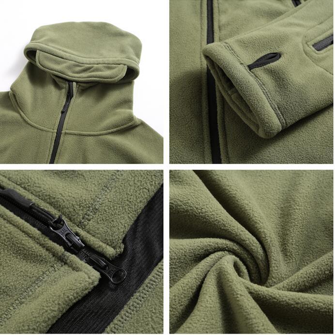 Lightweight Tactical Fleece Jacket – Hooded Outdoor Thermal Coat