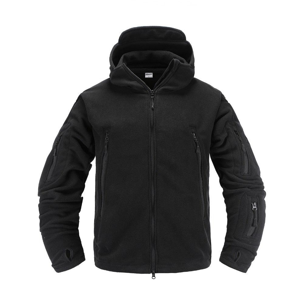 Lightweight Tactical Fleece Jacket – Hooded Outdoor Thermal Coat