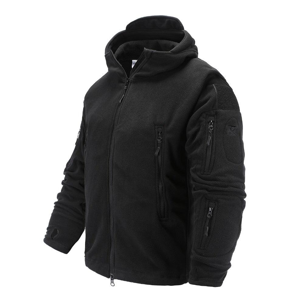 Lightweight Tactical Fleece Jacket – Hooded Outdoor Thermal Coat