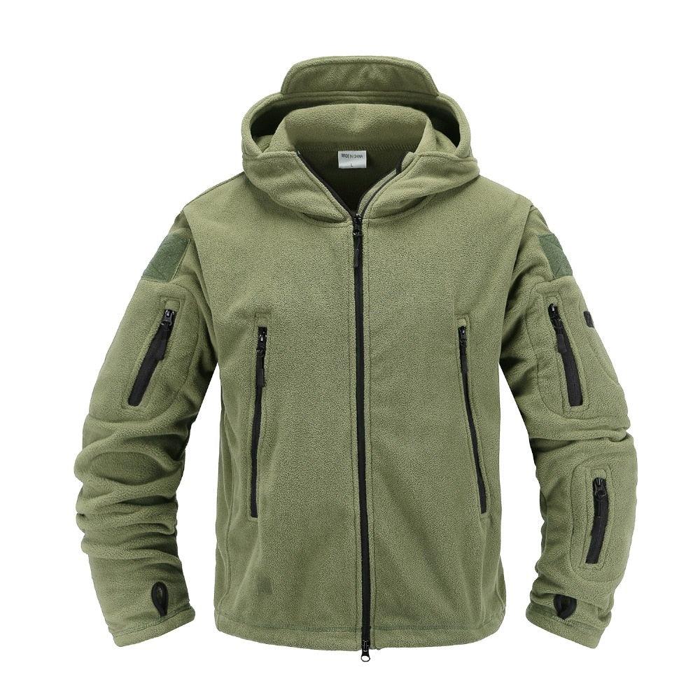 Lightweight Tactical Fleece Jacket – Hooded Outdoor Thermal Coat
