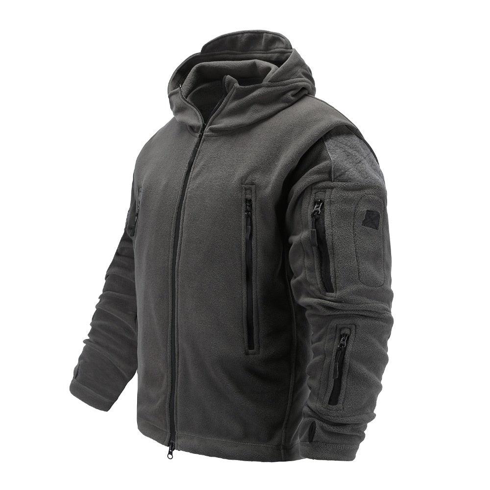 Lightweight Tactical Fleece Jacket – Hooded Outdoor Thermal Coat