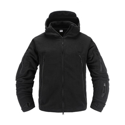 Lightweight Tactical Fleece Jacket – Hooded Outdoor Thermal Coat