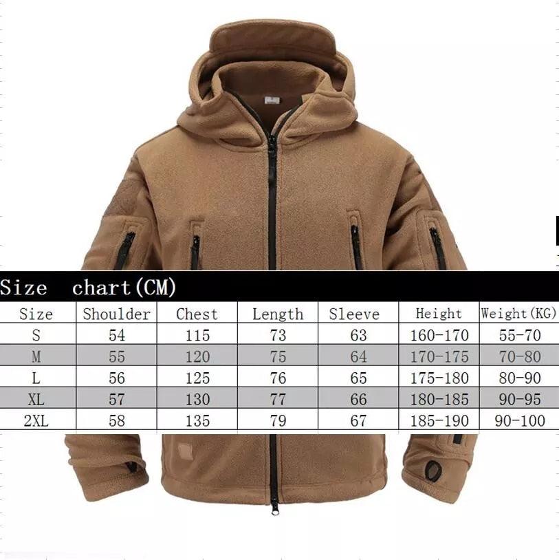 Lightweight Tactical Fleece Jacket – Hooded Outdoor Thermal Coat