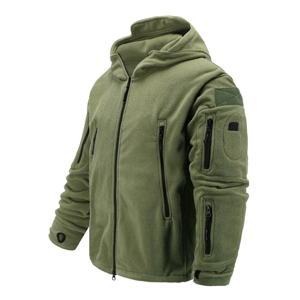 Lightweight Tactical Fleece Jacket – Hooded Outdoor Thermal Coat